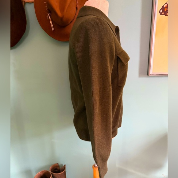 Ann Taylor Loft Olive Green Cardigan size S - Picture 3 of 6